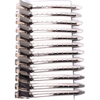 Glamot Metal Hair Clips kovové klipsy do vlasů 12 ks, Stříbrná, 9 cm