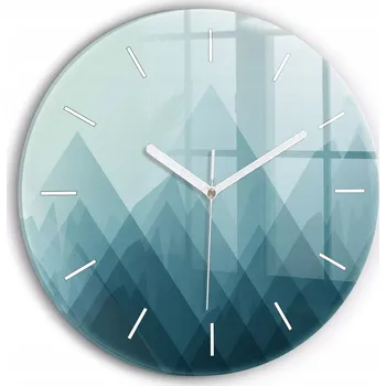 Hodiny Ozdobné nástěnné hodiny s krásnou grafikou Geometrické tvary kulatý průměr 30 cm