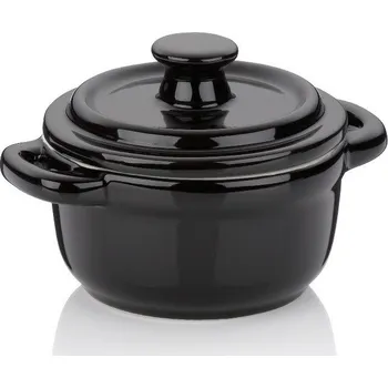 pekáč KELA Pekáč s víkem MALIN 10 x 8 cm kulatý černý