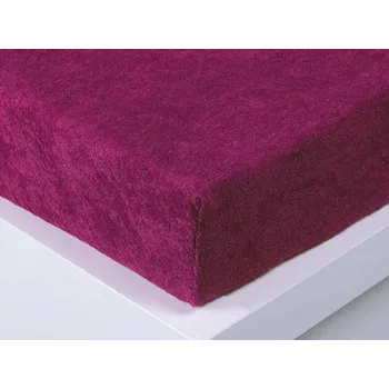 Prostěradlo XPOSE® Froté prostěradlo Exclusive - bordó 160x200 cm, Froté + Prodloužená možnost vrácení zboží do 50 dnů