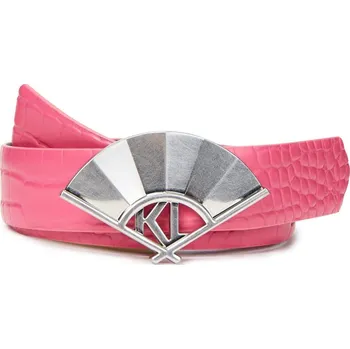 Opasek OPASEK KARL LAGERFELD K/ARCHIVE FAN MD WST BELT CROC BERRY