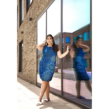 Dámské šaty Himalife Balonové šaty Lhasa - tmavě modrá Velikost: M