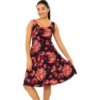 Dámské šaty Himalife Šaty s kapsami Ava Rauna - černá s červenou Velikost: S