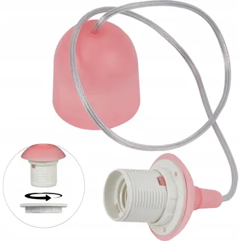 ZÁVĚSNÁ ŠŇŮRA K ZÁVĚSNÉ LAMPE S OBJÍMKOU RŮŽOVÁ ZÁVIT E27 75CM