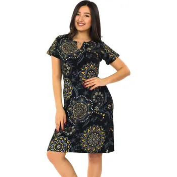 Dámské šaty Himalife Šaty Neya - černá se žlutou Velikost: L