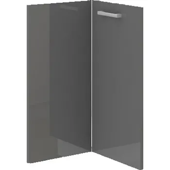 Stolarz-Lempert Kuchyňská skříňka Sonia šedý lesk - dolní rohová 89x89 DN 1F