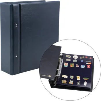 Obal pro sběratelský předmět SAFE Album Compact, na 80 špendlíkových odznaků, s kazetou, modré