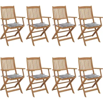 OMAXI Skládací zahradní židle s poduškami 8 ks masivní akácie 459638