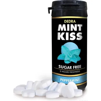 Bonbon DEDRA Mátové osvěžující pastilky bez cukru MINT KISS, peppermint, 28 g
