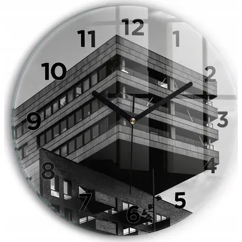 Hodiny Ozdobné nástěnné hodiny s krásnou grafikou Architektura v Amsterdamu průměr 30 cm