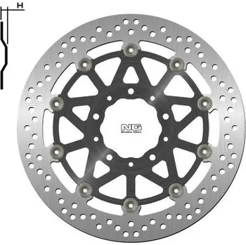 Brzda pro motocykl NG přední brzdový kotouč KAWASAKI Z1000/ZZR1400 '17-20 (310X80X5,5MM) (5X10,5MM) plovoucí (ALU střed)