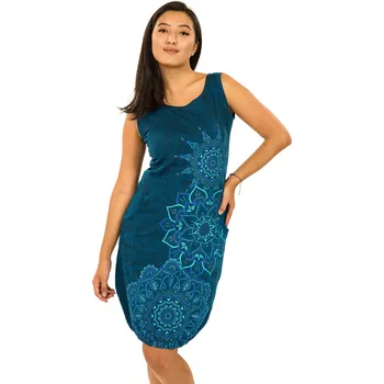 Dámské šaty Himalife Balonové šaty Lhasa - petrolejová Velikost: M