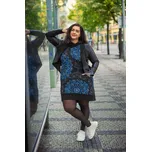 Himalife Šatomikina s maxi kapucí Sundari - černá s modrou Velikost: XXL - Móda pro plnoštíhlé, Oblečení nadměrné velikosti