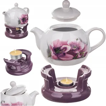 Konvice na čaj KONVICE NA ČAJ S VÍČKEM NA KÁVU A KONVIČKOU 1 L KERAMIKA