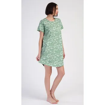 Dámská noční košile Dámská noční košile s krátkým rukávem Hawaii - zelená - XL