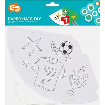 Party dekorace Papírové čepičky k vybarvení Godan Fotbalový Míč 6 kusů