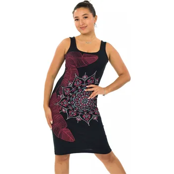 Dámské šaty Himalife Šaty Kivah - černá s červenou Velikost: S