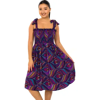 Dámské šaty Himalife Šaty-sukně 2v1 Nila Peacock - fialové s barvami Velikost: S/M