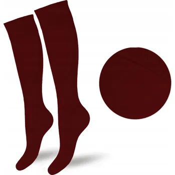 Dámské ponožky Milena dámské hladké podkolenky bavlna polské vínové 37-41