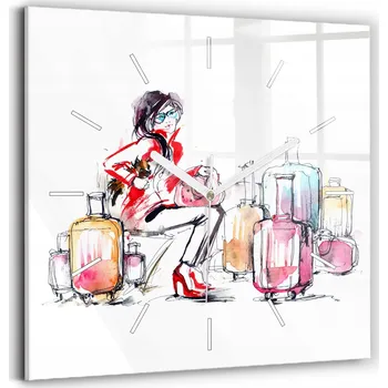 Hodiny Nástěnné hodiny Wallfluent červené 30 cm