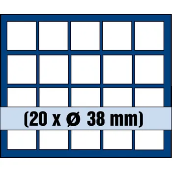 Obal pro sběratelský předmět SAFE Plato NOVA, na 20 mincí do Ø 38 mm, modré