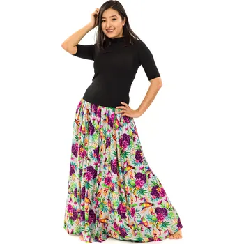 Dámská sukně Himalife Maxi sukně s kapsami Tahanea - šedá Velikost: XXL/3XL - Móda pro plnoštíhlé, Oblečení nadměrné velikosti