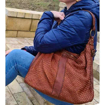 Kabelka Borse in Pelle Kožená kabelka HNĚDÁ