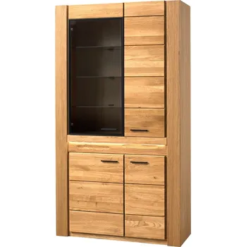 Vinotéka Vitrína Velvet II 12 110 cm z masivu s LED osvětlením dub přírodní