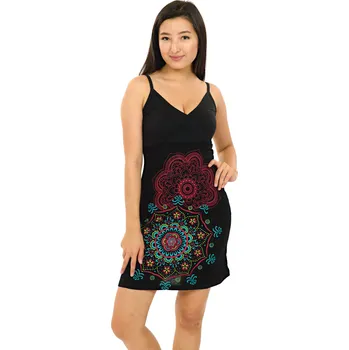 Dámské šaty Himalife Šaty Akaroa - černá s barvami Velikost: L