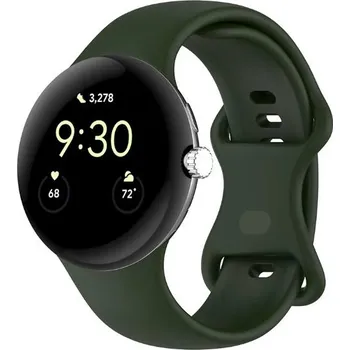 Příslušenství k chytrým hodinkám eses Silikonový řemínek pro Google Pixel Watch 3, 41 mm, velikost S - Tmavě zelený