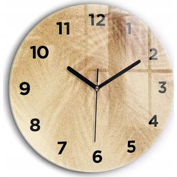 Hodiny Moderní skleněné hodiny s grafikou na zeď Zlatá abstrakce průměr 60 cm