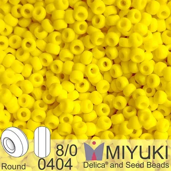 Korálek Korálky Miyuki Round 8/0. Barva 0404 Opaque Yellow. Balení 5g