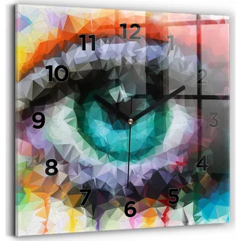 Hodiny Skleněné nástěnné hodiny do obýváku S Potiskem Barevné lidské oko 30x30 cm