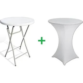 Zahradní stůl Skládací bistro stolek - průměr 80cm, výška 110cm + kvalitní potah ZDARMA barva Tyrkysová