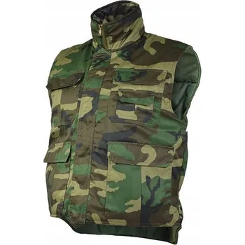 Bunda Bez Rukávů Rybářská a lovecká vesta maskáčový Mil-Tec Ranger Woodland M