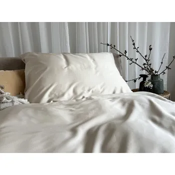 Povlečení Prémiové povlečení bavlněný satén organická bavlna champagne - 140x200 + 70x90 cm (standard)