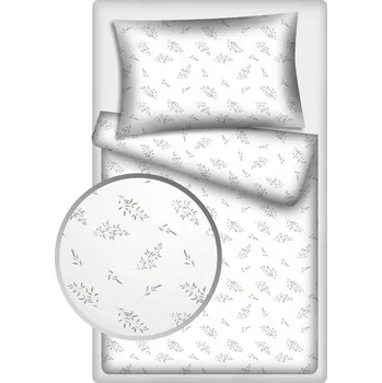 Polášek Holešov Povlečení flanel Polášek 5862-3 100% bavlna květiny Bílá 140x200 / 70x90