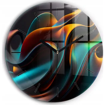 Hodiny Ozdobné nástěnné hodiny s krásnou grafikou: Futuristická vlna, kulatý, průměr 30 cm