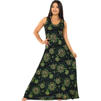 Dámské šaty Himalife Dlouhé šaty Akira - černá s limetkovou Velikost: XXL - Móda pro plnoštíhlé, Oblečení nadměrné velikosti