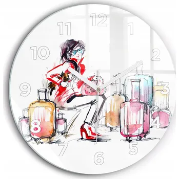 Hodiny Nástěnné hodiny Wallfluent, odstíny červené, 60 cm