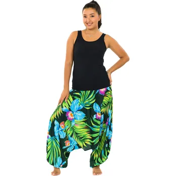 Dámské kalhoty Himalife Kalhoty-šaty-top 3v1 Narcis - zelená s barvami Velikost: L/XL - Móda pro plnoštíhlé, Oblečení nadměrné velikosti