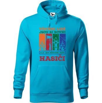 Pánská mikina DOBRÝ TRIKO Pánská mikina s potiskem Hasiči Velikost pánské mikiny: XL, Barva: Tyrkysová
