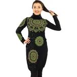 Himalife Balonová šatomikina s rolákem Zaira - černá se zelenou Velikost: 3XL - Móda pro plnoštíhlé, Oblečení nadměrné velikosti