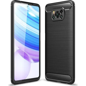 Beweare Ohebný carbon kryt na Xiaomi Poco X3 NFC - černý