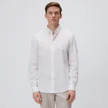 Reserved - Košile střihu regular s vysokým podílem lnu - bílá - 8004H-00X - 8004H-00X-XS