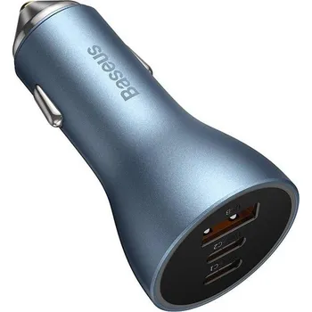 Rychlonabíječka do auta Baseus Golden Contractor Pro Triple USB+2xUSB-C 65W světle modrá