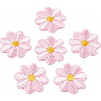 Textilní nažehlovací páska N633, Nažehlovačka, KYTIČKY - SVĚTLE RŮŽOVÉ, 4 cm, 1ks