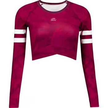 Dámské tričko Dámský funkční crop top s dlouhým rukávem premium ALTISPORT VOJ/ALW096TR04 VÍNOVÁ L