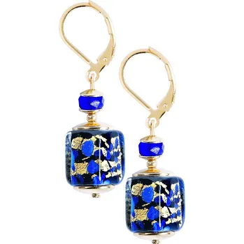 Náušnice Lampglas Náušnice Deep Blue s 24karátovým zlatem v perlách Lampglas Materiál zapínání náušnic: pozlacené stříbro Ag 925/1000