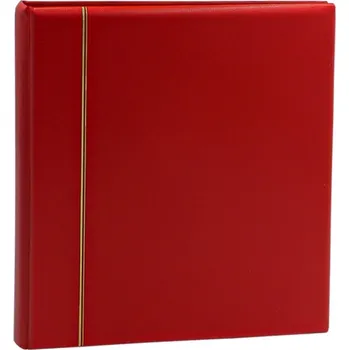 Obal pro sběratelský předmět SAFE Album Favorit Morocco, se zlatou linkou na vazbě, červené